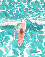 Laden Sie das Bild in den Galerie-Viewer, Diamond Painting - Mädchen inmitten der Wellen – 40 x 50 cm auf Keilrahmen gespannt