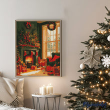 Laden Sie das Bild in den Galerie-Viewer, Diamond Painting - Festliche Kaminszene – 40 x 50 cm auf Keilrahmen gespannt