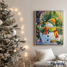 Laden Sie das Bild in den Galerie-Viewer, Diamond Painting - Fröhlicher Schneemann – 40 x 50 cm auf Keilrahmen gespannt