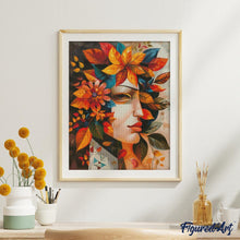 Laden Sie das Bild in den Galerie-Viewer, Diamond Painting - Von Picasso inspirierte Herbstblatt-Maske