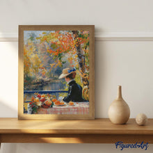 Laden Sie das Bild in den Galerie-Viewer, Diamond Painting - Von Renoir inspirierte Herbst-Dame – 40 x 50 cm auf Keilrahmen gespannt