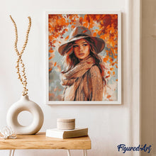 Laden Sie das Bild in den Galerie-Viewer, Diamond Painting - Dame der Herbstwinde – 40 x 50 cm auf Keilrahmen gespannt