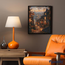Laden Sie das Bild in den Galerie-Viewer, Diamond Painting - Herbststraße in der Altstadt – 40 x 50 cm auf Keilrahmen gespannt