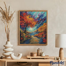 Laden Sie das Bild in den Galerie-Viewer, Diamond Painting - Surrealer Herbst inspiriert von Van Gogh – 40 x 50 cm auf Keilrahmen gespannt