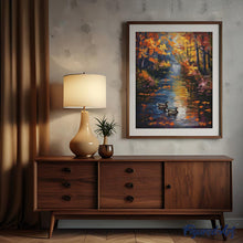 Laden Sie das Bild in den Galerie-Viewer, Diamond Painting - Goldener Teich im Herbst