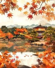 Laden Sie das Bild in den Galerie-Viewer, Diamond Painting - Japanischer Tempel am Herbstsee