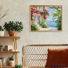 Laden Sie das Bild in den Galerie-Viewer, Diamond Painting - Rosa Strandvilla