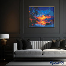 Laden Sie das Bild in den Galerie-Viewer, Diamond Painting - Sonnenuntergang am Laternenstrand