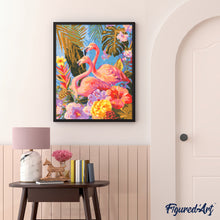 Laden Sie das Bild in den Galerie-Viewer, Diamond Painting - Zwillingsflamingos