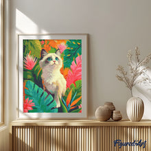 Laden Sie das Bild in den Galerie-Viewer, Diamond Painting - Ragdoll-Kätzchen im Dschungel