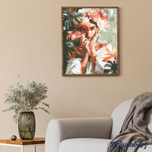 Laden Sie das Bild in den Galerie-Viewer, Diamond Painting - Blumenmädchen-Porträt