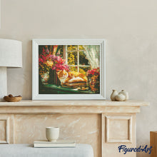 Laden Sie das Bild in den Galerie-Viewer, Diamond Painting - Gemütliches Fenster mit Katze