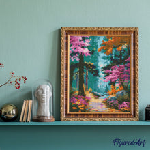 Laden Sie das Bild in den Galerie-Viewer, Diamond Painting - Blühender Waldweg