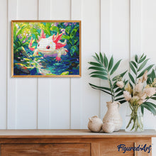 Laden Sie das Bild in den Galerie-Viewer, Diamond Painting - Schwimmender Axolotl