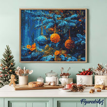 Laden Sie das Bild in den Galerie-Viewer, Diamond Painting - Blaufichte und Kugeln