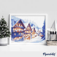Laden Sie das Bild in den Galerie-Viewer, Diamond Painting - Aquarell Verschneites Dorf