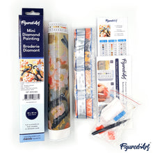 Laden Sie das Bild in den Galerie-Viewer, Mini Diamond Painting 25 x 25 cm - Pagode und Mount Fuji