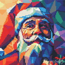 Laden Sie das Bild in den Galerie-Viewer, Mini Diamond Painting 25 x 25 cm - Polygon-Weihnachtsmann