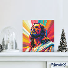 Laden Sie das Bild in den Galerie-Viewer, Mini Diamond Painting 25 x 25 cm - Strahlender Jesus