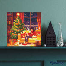 Laden Sie das Bild in den Galerie-Viewer, Mini Diamond Painting 25 x 25 cm - Festlicher Rückzugsort am Abend