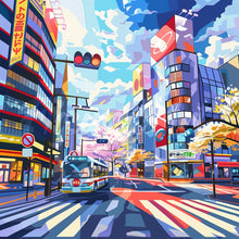 Laden Sie das Bild in den Galerie-Viewer, Mini Diamond Painting 25 x 25 cm - Shibuya Pop Art