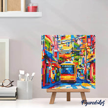 Laden Sie das Bild in den Galerie-Viewer, Mini Diamond Painting 25 x 25 cm - Tokio Stadtbus