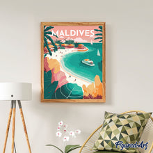 Laden Sie das Bild in den Galerie-Viewer, Reiseplakat Malediven