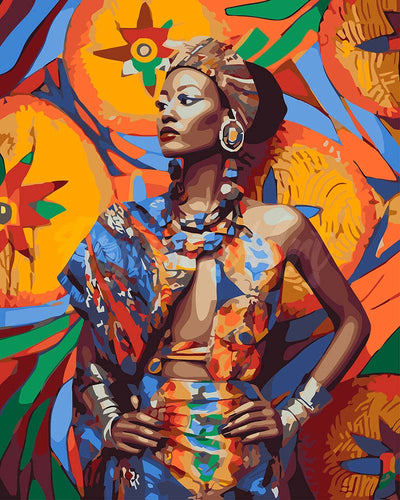 Malen nach Zahlen Figured'Art – Traditionelle afrikanische Frau