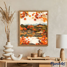 Laden Sie das Bild in den Galerie-Viewer, Japanischer Tempel am Herbstsee