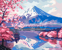 Laden Sie das Bild in den Galerie-Viewer, Malen nach Zahlen Figured'Art – Mount Fuji und Kirschbüten See