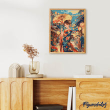 Laden Sie das Bild in den Galerie-Viewer, Kimono-Mädchen beim Laternenfest