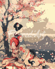 Laden Sie das Bild in den Galerie-Viewer, Malen nach Zahlen Figured'Art – Vintage-Sakura-Dame
