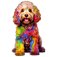 Laden Sie das Bild in den Galerie-Viewer, 2D Holzpuzzle – Bunter Goldendoodle