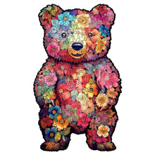 Laden Sie das Bild in den Galerie-Viewer, Holzpuzzle Erwachsene - Blumen-Teddybär