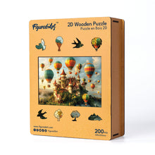 Laden Sie das Bild in den Galerie-Viewer, Holzpuzzle Erwachsene - Schloss mit Heißluftballons