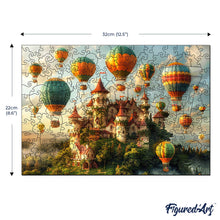 Laden Sie das Bild in den Galerie-Viewer, Holzpuzzle Erwachsene - Schloss mit Heißluftballons