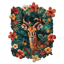 Laden Sie das Bild in den Galerie-Viewer, Holzpuzzle Erwachsene - Giraffe mit Blumen