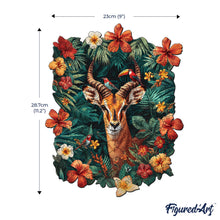 Laden Sie das Bild in den Galerie-Viewer, Holzpuzzle Erwachsene - Giraffe mit Blumen