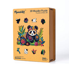 Laden Sie das Bild in den Galerie-Viewer, Holzpuzzle Erwachsene - Blumiger Panda