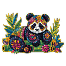 Laden Sie das Bild in den Galerie-Viewer, Holzpuzzle Erwachsene - Blumiger Panda