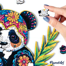 Laden Sie das Bild in den Galerie-Viewer, Holzpuzzle Erwachsene - Blumiger Panda