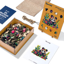 Laden Sie das Bild in den Galerie-Viewer, Holzpuzzle Erwachsene - Blumiger Panda