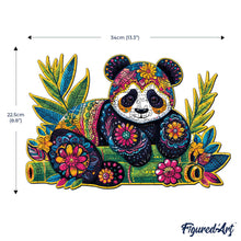 Laden Sie das Bild in den Galerie-Viewer, Holzpuzzle Erwachsene - Blumiger Panda