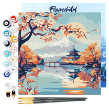 Laden Sie das Bild in den Galerie-Viewer, Mini Malen nach Zahlen mit Rahmen - See und Mount Fuji