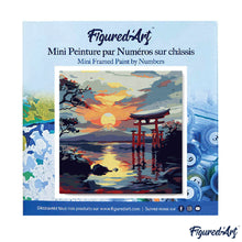 Laden Sie das Bild in den Galerie-Viewer, Mini Malen nach Zahlen mit Rahmen - Torii-Tor bei Sonnenuntergang