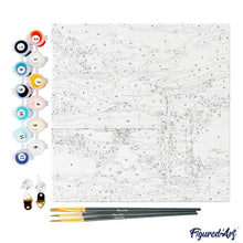 Laden Sie das Bild in den Galerie-Viewer, Mini Malen nach Zahlen mit Rahmen - Torii-Tor bei Sonnenuntergang