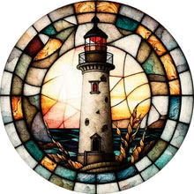 Laden Sie das Bild in den Galerie-Viewer, 2D Holzpuzzle – Leuchtturm bei Sonnenaufgang