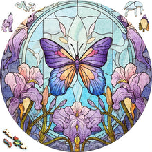 Laden Sie das Bild in den Galerie-Viewer, 2D Holzpuzzle – Schmetterling und Orchideen