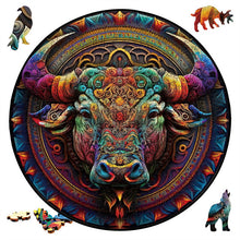 Laden Sie das Bild in den Galerie-Viewer, 2D Holzpuzzle – Bunter Stier