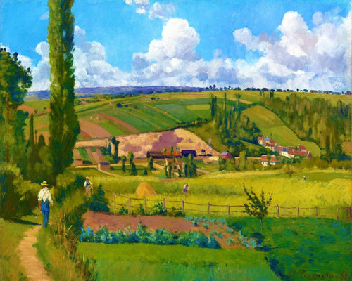 Kreuzstich – Paysage aux Pâtis in Pontoise – Camille Pissarro